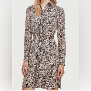 Ann Taylor Spotted Print Piped Shirt Dress | MT | Tailored Luxury Workwear